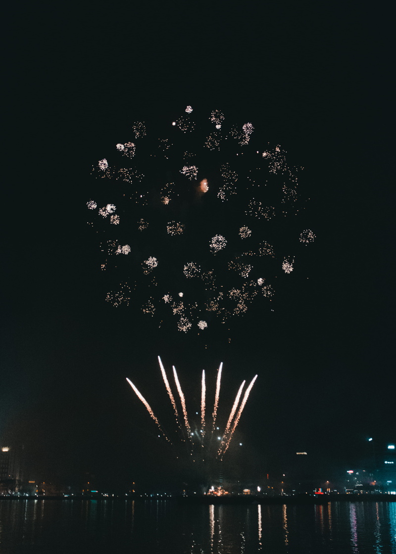 new year, blurred motion, vietnam, firework, sky, happy new year, illuminated, outdoors, city, no people, exploding, built structure, building exterior