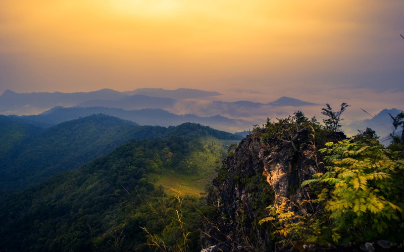 sunset, plant, no people, mountain range, clouds, environment, tranquility, mountain, landscape, mountain peak, field, beauty in nature, non-urban scene