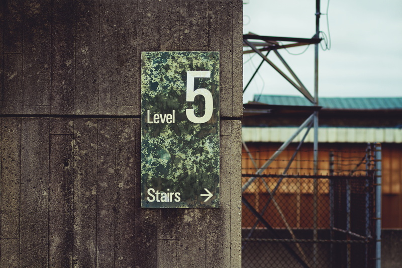 day, Level 5, barrier, metal, built structure, close-up, communication, no people, fence, outdoors, building exterior, 4K, western script, architecture