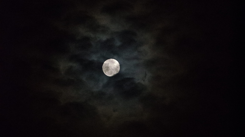 scenics - nature, 2K, low angle view, tranquil scene, nature, planetary moon, astronomy, night, no people, tranquility, cloud - sky, south africa, pretoria