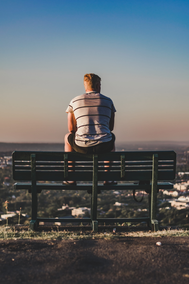 south africa, boy, rear view, land, sunlight, sky, building, chair, leisure activity, sunset, nature, outdoors, human, bench, contemplation, lifestyles