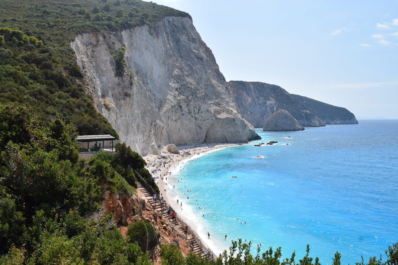 near, coastline, coast, tranquility, sky, nature, cliff, bay, tropical, tree, lefkada, summer, day, shore, daytime, outdoors, building, scenics - nature