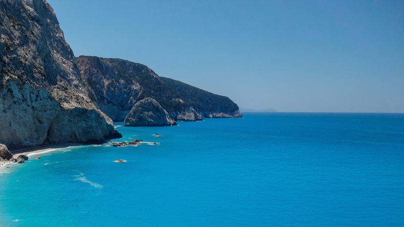 sunny, nautical vessel, horizon over water, idyllic, water, holiday, landscape, land, sailboat, rock, day, sky, sun, turquoise colored, outdoors, 2K, tranquil scene