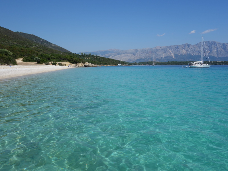 mountain, turquoise colored, greece, blue, beauty in nature, 4K, tranquil scene, sky, nature, idyllic, summer, land, scenics - nature, outdoors, lagoon