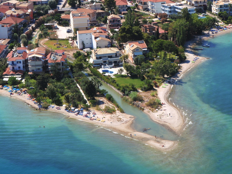 scenics - nature, tree, Nidri, resort, Lefkada, built structure, nature, incidental people, river, waterfront, city, estuary, beach, 4K, house, building