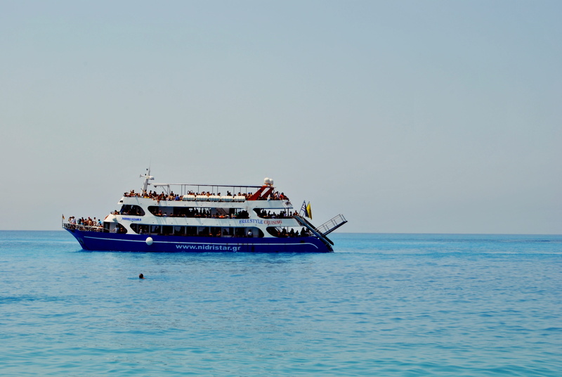 blue, tourism, mode of transportation, sailing, greek, Lefkada, sea, sky, anchored, travel, day, passenger craft, water, no people, Ionian Sea, horizon over water