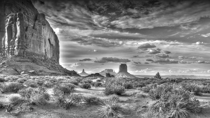 desert, grayscale, bw, photo, monument, hdr, hd, nature, valley, 720P