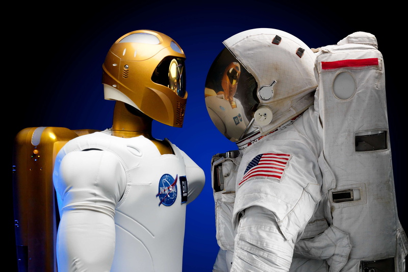people, clothing, representation, space helmet, kosmonaut, artificial intelligence, two people, obscured face, ai, sky, future, robot, waist up, human representation