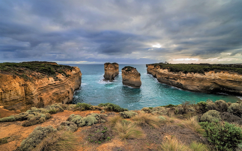 Coastline, Ocean, Horizon, 1080P, Victoria (Australia), Earth, Australia, Rock, Sea, Loch Ard Gorge, Coast