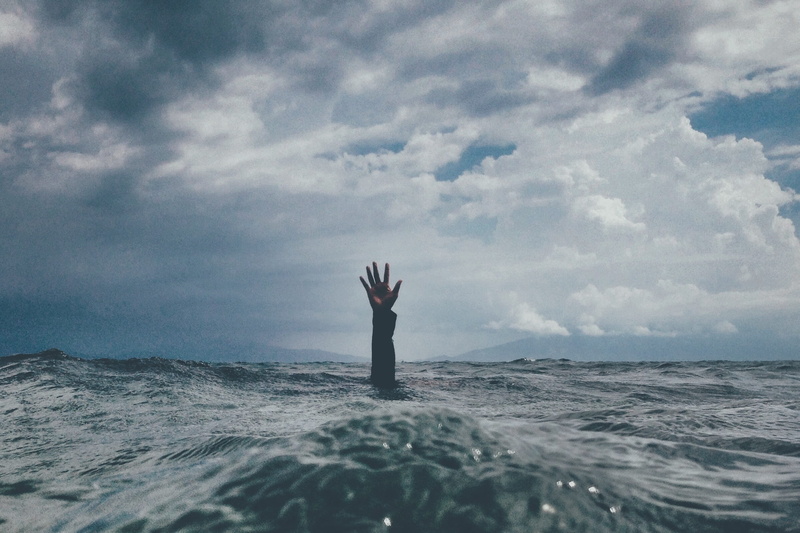nature, scenics - nature, Cold Water, lifestyles, body, beauty in nature, sky, leisure activity, hand, human arm, reach, blue, tranquil scene, horizon