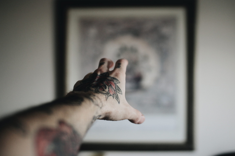 palm, reaching, painting, pointing, person, focus on foreground, hand, mid adult, indoors, human hand, one person, human finger, body part, creativity