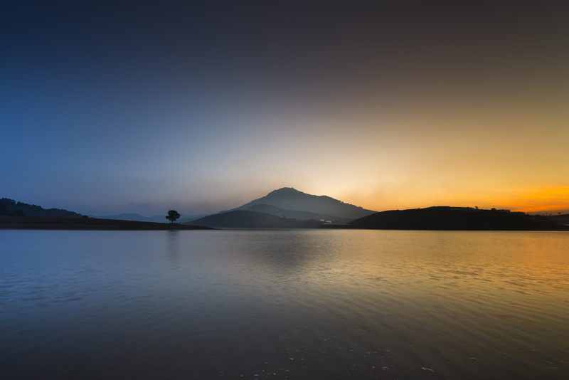 non-urban scene, waterfront, sky, mountain range, cloudscape, clouds, beach, evening, fog, body, nature, sunset, calm, reflection, silhouetted, near, 5K
