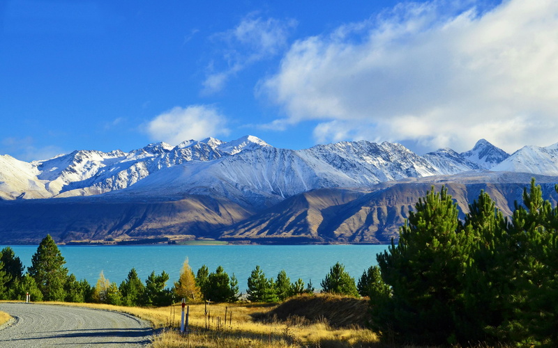 gorgeous, lake, mountains, views, blue, desktop, tekapo, pukaki, hd, 4K, beautiful