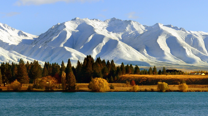 Canterbury, sky, Twizel, NZ, lake, landscape, cap, nature, daytime, outdoors, photos, scenics, blue sky, CC0, blue, Southern Alps, 1080P, Public Domain