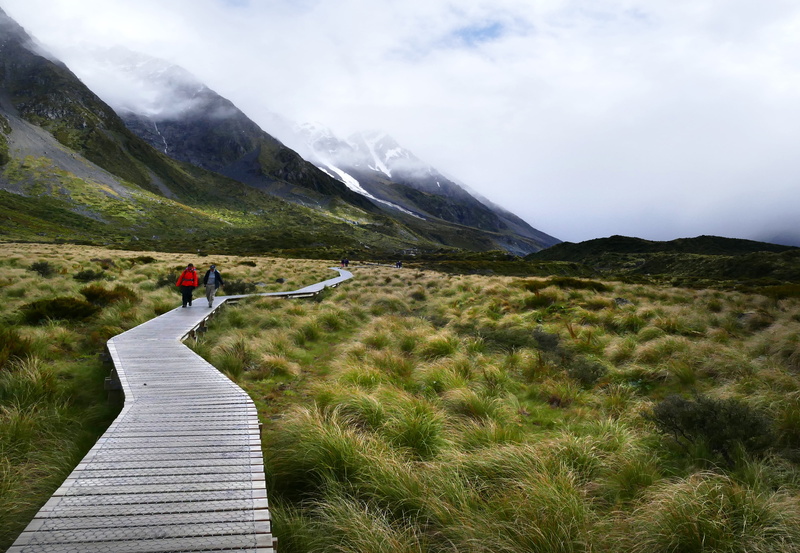 footpath, geo tagged, walkway, bridge, Valley, scenics, couple, mountain, nature, outdoors, walking on, 4K, landscape, NZ, ramp, people, hiking, Hooker