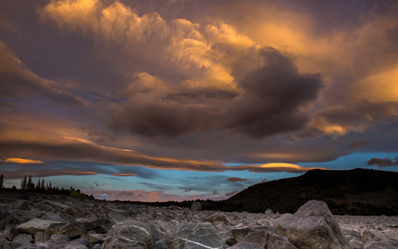 Clouds, Tekapo Dawn, sun rise, 2K