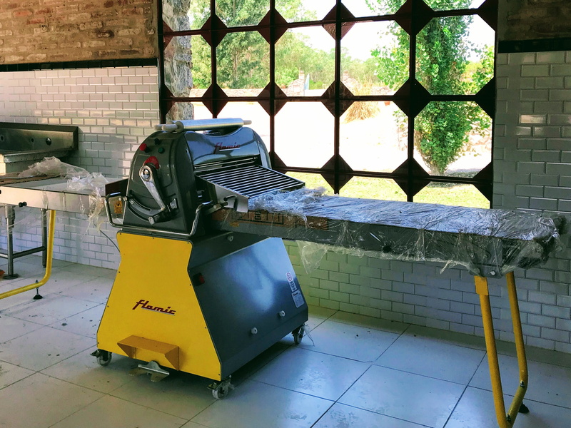 manufacture, unwrap, no people, stainless, el faro, pasta, tile, architecture, built structure, uruguay, tiled floor, bench, nature, sport, garbage bin