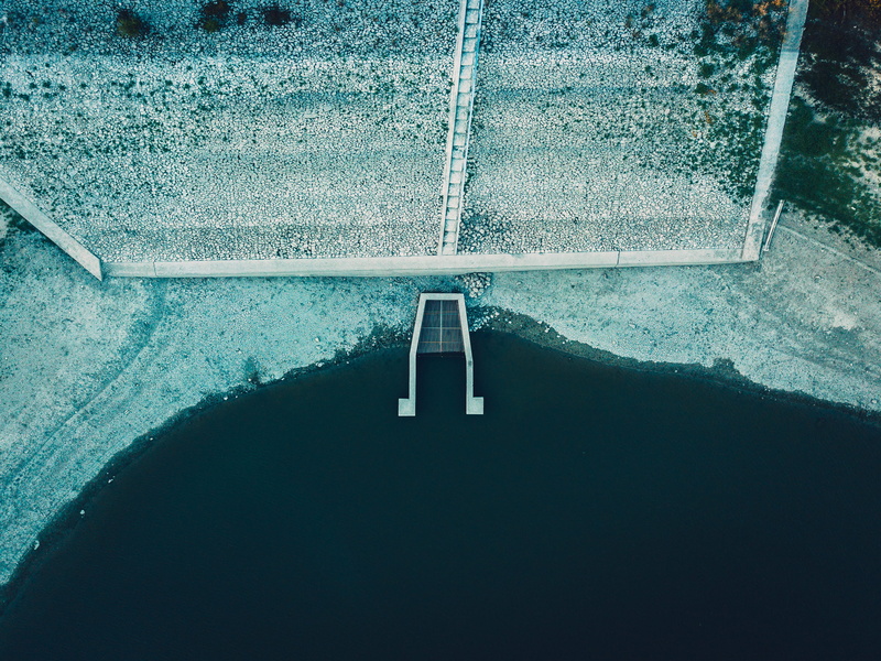2K, beside, sunlight, entrance, winter, stairs, drone view, landscape, transportation, area, day, built structure, no people, high angle view, railing