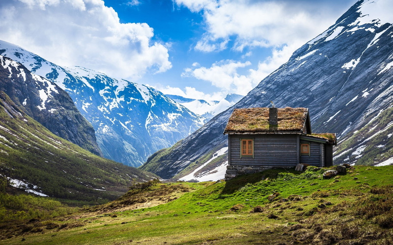 cold temperature, top, scenics, austria, 2K, snowcapped mountain, tranquil scene, europe, scenics - nature, village, built structure, summer, mountain Peak