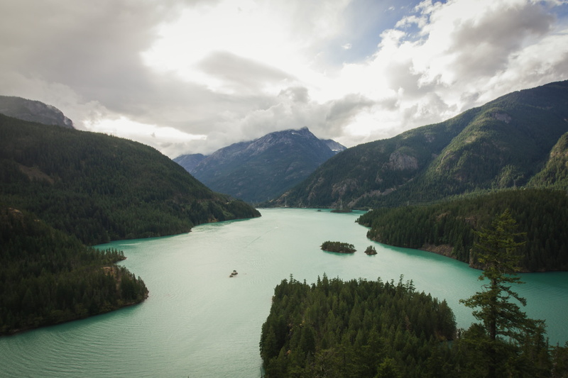 forest, day, north cascades national park, lake, mountains, island, pacific northwest, north cascades, blue, tranquil scene, scenics - nature, idyllic