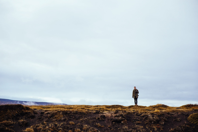 hiker, landscape, mountain, journey, caucasian, sightseeing, lifestyles, jacket, slope, field, iceland, tourism, adventure, near, earth, tourists, hiking