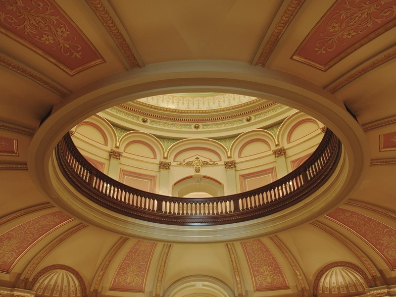 architectural Column, cupola, capitol building interior, color Image, design, no People, architecture and art, ceiling, architectural feature, pattern