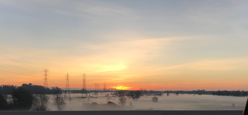 sunset, sky, Sacramento, power line, business 80 and american river, us, Sunrise, fuel and power generation, electricity pylon, 2K, power supply, sun