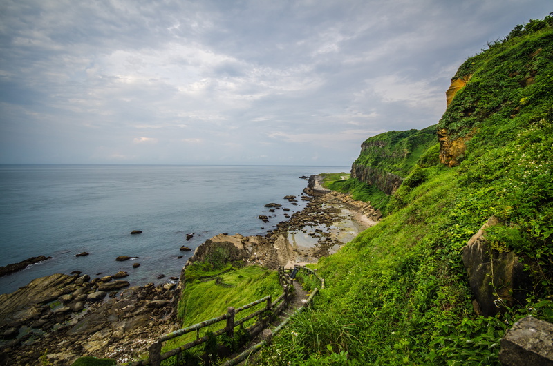 scenics, view from hilltop, plant, hill, water, 4K, beauty in nature, tranquility, walkway, day, horizon over water, rock, land, nature, beach, taiwan