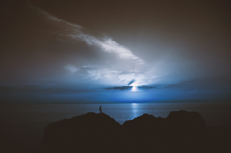 tranquil Scene, horizon over water, dusk, water, ridge, nature, sea, horizon, hill, sunrise, scenics - nature, view, cloudscape, landscape, silhouette