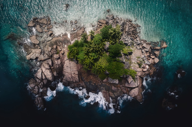 palm trees, the view from the top, growth, rock formation, outdoors, rock, nature, scenics - nature, plant, tree, rock - object, rocks, land, solid, tranquil scene