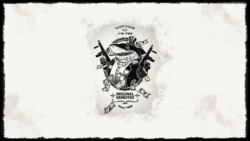 art, animals, 1080P, bankester, shark, humor, critical, money, Bank, hamster, monochrome, gun, vector