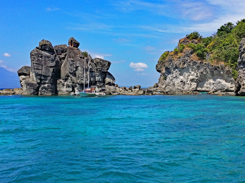 blue, sky, Philippines, rock formation, land, Apo, idyllic, stack rock, sea, Negros, tranquil scene, nature, day, Dauin, travel, beauty in nature, rock - object
