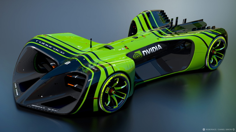 concept, green, Formula E season, car, 4K, Daniel Simon, nvidia, black, electric cars, future cars, Roborace NVidia