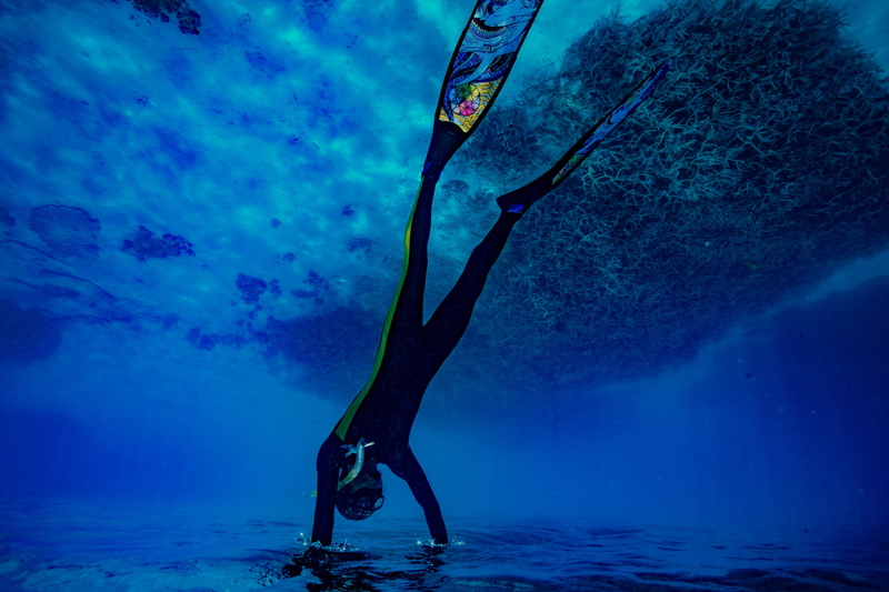 outdoors, sport, aquatic sport, diving flipper, underwater diving, 5K, blue, adventure, beauty in nature, underwater, undersea, one person, water, sea