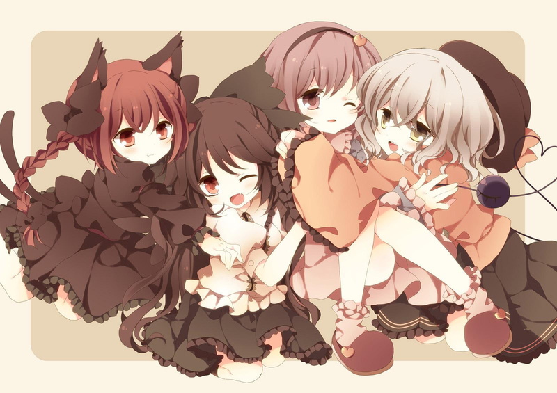 girls, chibi, tickle, nice, hapines, 720P