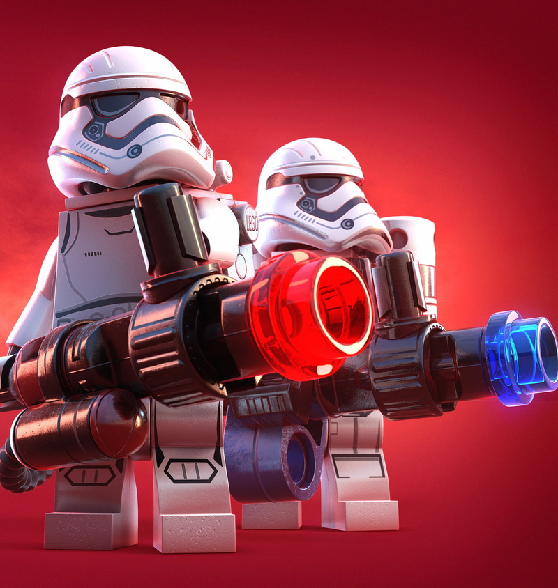 LEGO, red background, Michael-Black, ArtStation, toys, 1080P, Star Wars