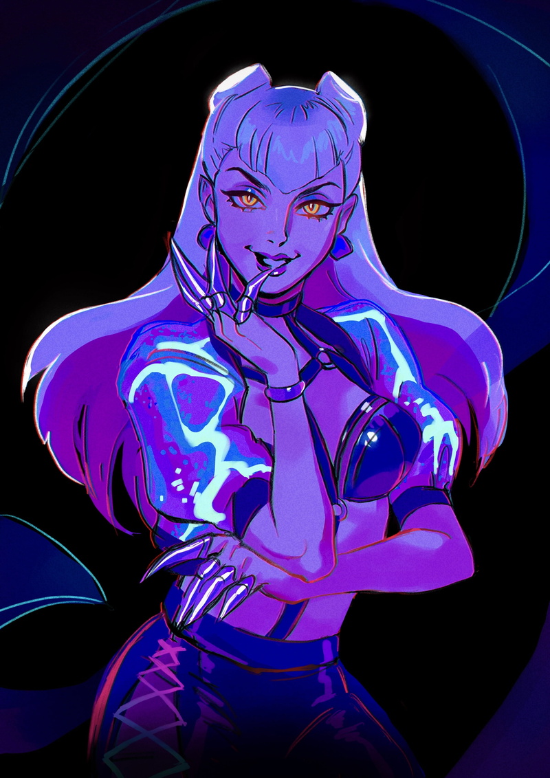 video games girls, Riot Games, Evelynn (League of Legends), K/DA, illustration, artwork, League of Legends, 2K, digital art, KDA Evelynn, video game characters
