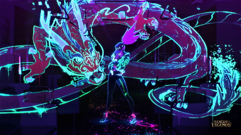 League of Legends, neon akali, Akali(League of Legends), 1080P, KDA Akali