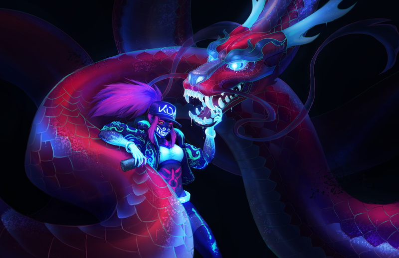 Video Game, Akali (League of Legends), 5K, League Of Legends, Dragon