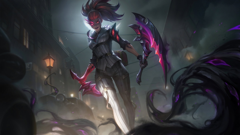 League of Legends, shadow, Riot Games, nightmare, 8K, Akali, 4K, Akali(League of Legends), crime, dark, city, GZG, digital art, Crime City Nightmare, pixel