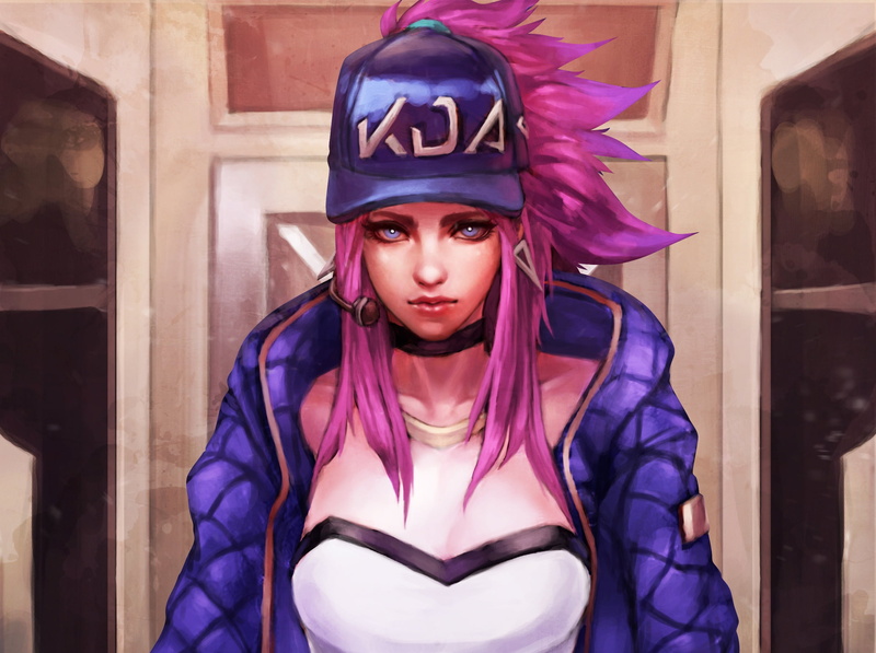 girl, cap, Akali, The Rogue Assassin, art, League of Legends, kda, 1080P