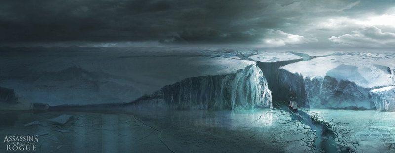 travel, scenics - nature, snow, cold temperature, dark, no people, glacier, nature, water, winter, Assassins Creed: Rogue, dramatic sky, environment, cloud - sky