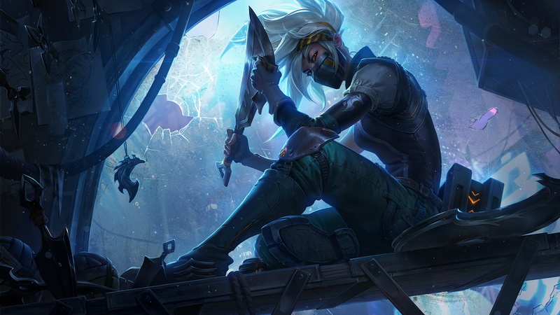 look, Akali, blade, girl, League of Legends, knife, art, 4K, Rogue Assassin