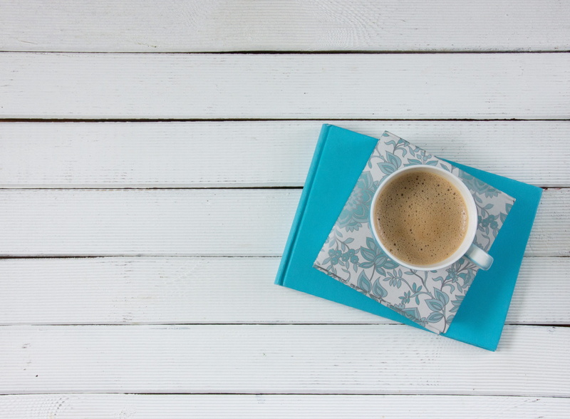 notebook, work, mug, table, refreshment, crockery, freshness, cafe, matt, food, wood - Material, blue, coffee - Drink, to write, still life, food and drink
