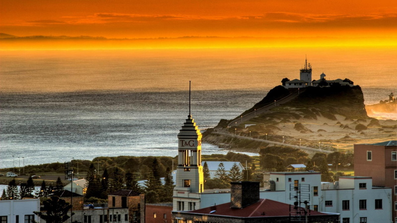 lighthouse, 1080P, town, sunset, australia, nature and landscapes