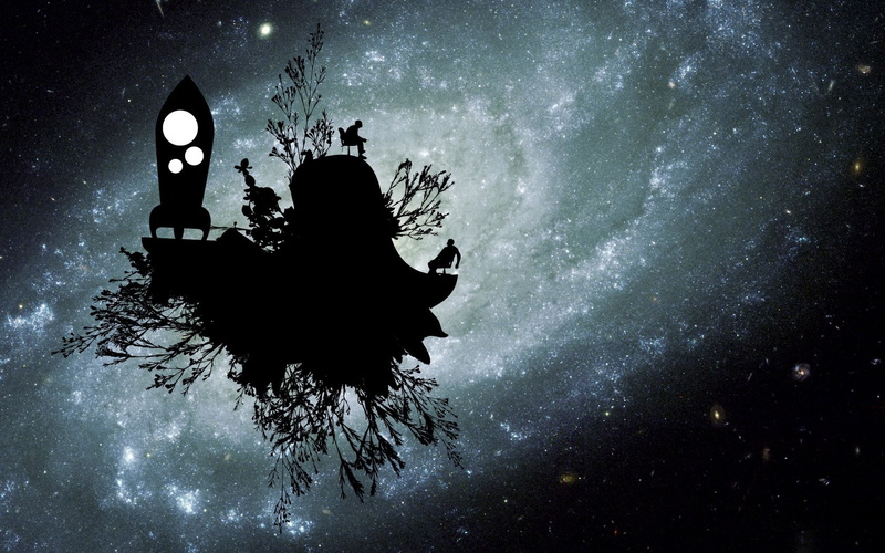 night, men, sky, water, Black, plant, Floaters, nature, real people, star - space, 720P, star, beauty in nature, galaxy, star field, silhouette, outdoors