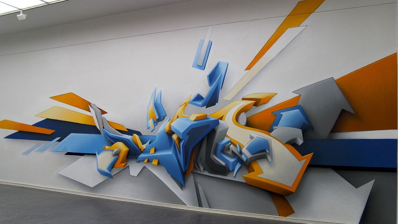sign, 3D, office, furniture, Daim, multi colored, large group of objects, architecture, 1080P, high angle view, indoors, communication, blue, graffiti