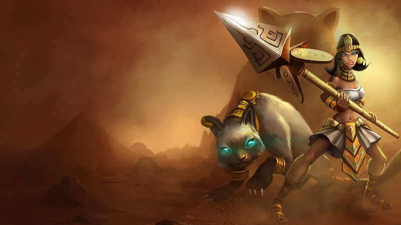  skin, phones, 2K, splash, uhd, league, tablet, art, nidalee, legends, pc, characters, mobile, hd, pharaoh
