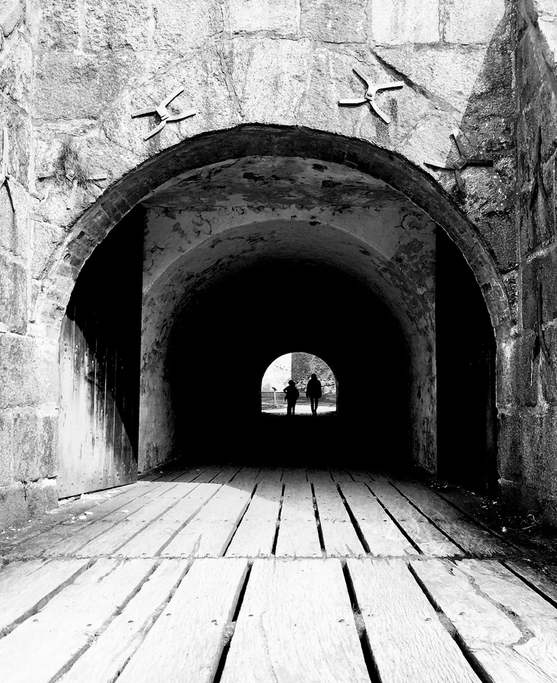 Tunel, stone wall, arched, no people, empty, arch, direction, architecture, outdoors, sunlight, cellar, history, the past, Denmark, tunnel, the way forward