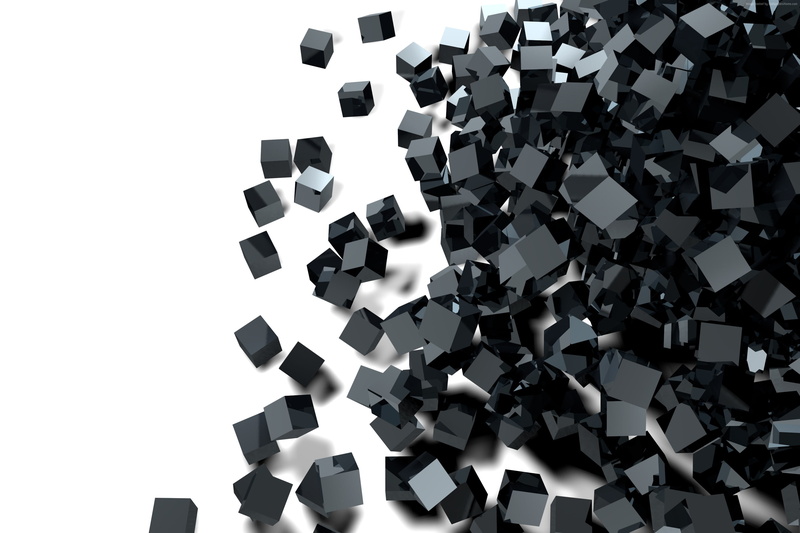 3D, 4K, glass, 2K, cube, black